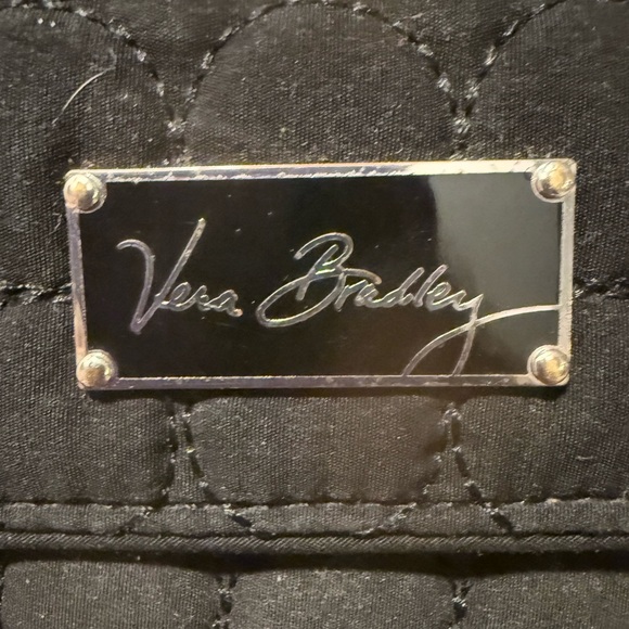 Vera Bradley Black Quilted Wallet Check Book Clutch Y2K - Picture 5 of 5